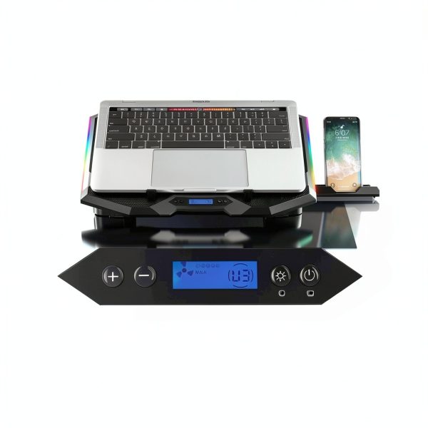 Laptop Cooling Pad 6 Fan RGB Lighting Adjustable Height-4