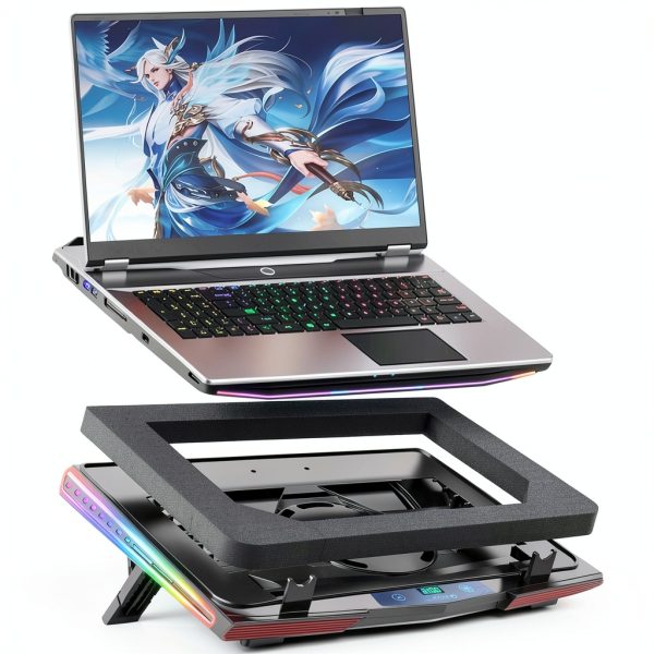 Gaming Laptop Cooling Pad Turbo Fan RGB Lighting Ergonomic-3