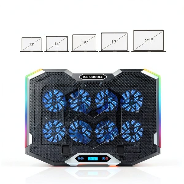 K10 Laptop Cooling Pad 8 Fan RGB Gaming Laptop Cooler-6