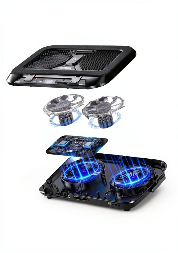 Pavo Laptop Cooling Pad Dual Core Coolers RGB Lighting-1