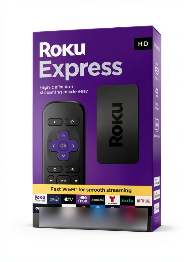 Roku Express HD Streaming Media Player Voice Remote-0