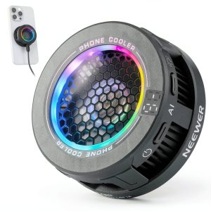 Neewer Magnetic Phone Cooler Low Noise USB Fan RGB Light-0