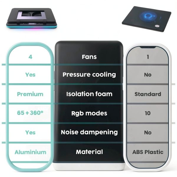 Pavo Laptop Cooling Pad Gaming RGB Fans Aluminum-6