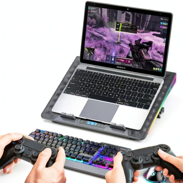 KeiBn Laptop Cooling Pad 15 Fans RGB Gaming Accessory-6