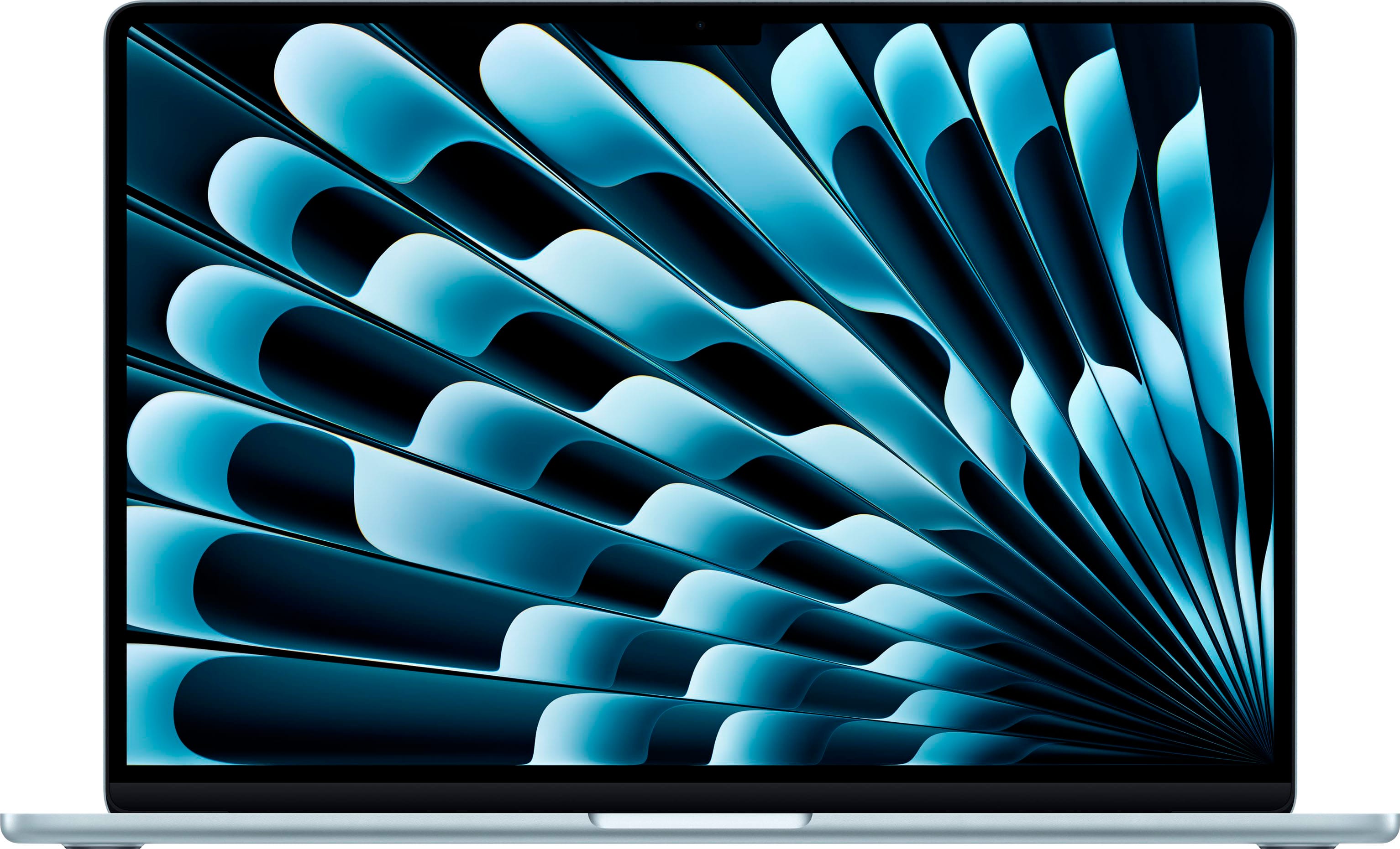 Apple MacBook Air 15 inch in Sky Blue on a desk
