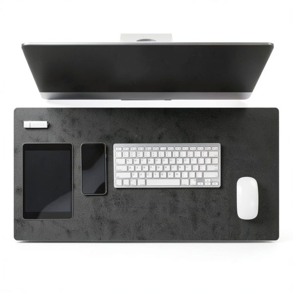 Felt Desk Pad Large Mouse Mat Black Gray Wine Red-0