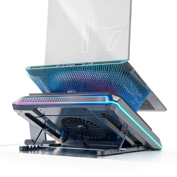 Gaming Laptop Cooling Pad RGB Turbofan Adjustable Stand-1