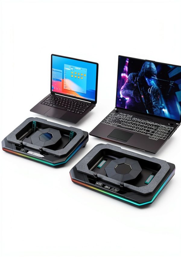 Gaming Laptop Cooling Pad RGB Turbofan Height Adjustable-2