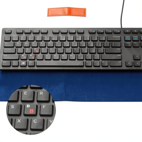 Russian Keyboard Stickers PVC Material Black White Red-3