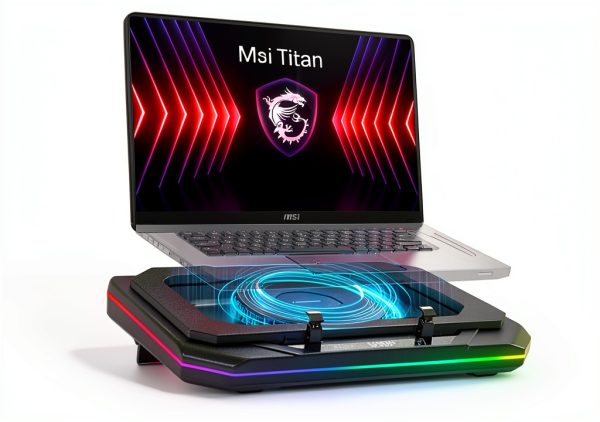 Gaming Laptop Cooling Pad RGB Lights USB Hub Adjustable-0
