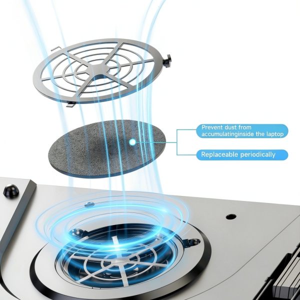 GT300 Laptop Cooling Pad Turbo Boosted Cooler Adjustable-4