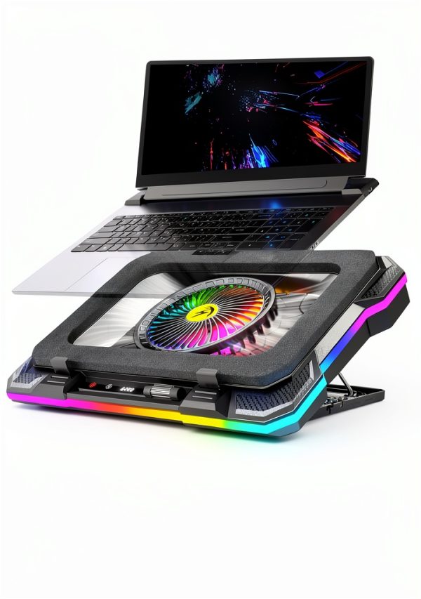 Gaming Laptop Cooling Pad RGB Lighting Ergonomic Stand-1