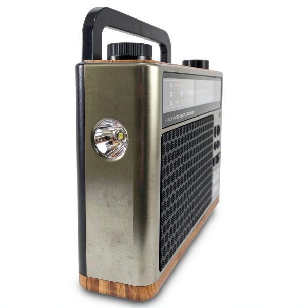 QFX Retro 1937 AM FM Shortwave Radio Bluetooth Flashlight-3