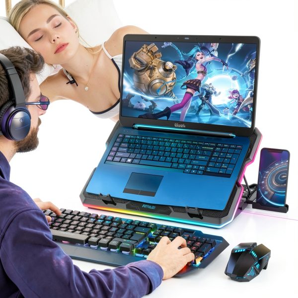 Laptop Cooling Pad 15 Fan Adjustable Height USB Ports-2