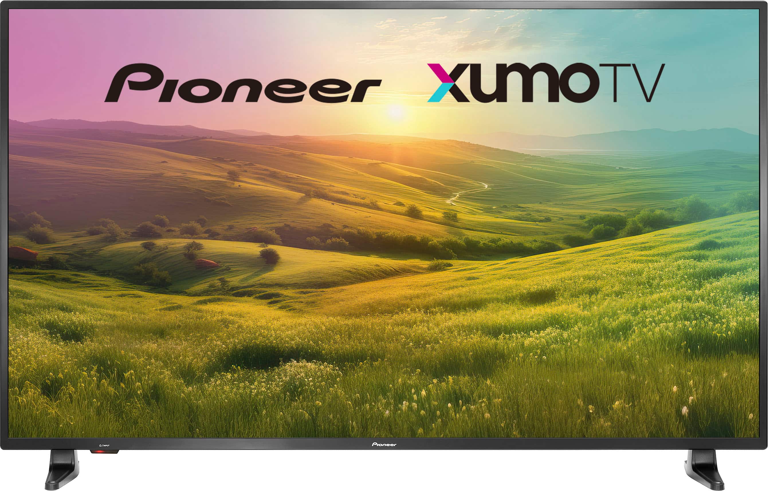 Pioneer 55-inch 4K UHD Smart Xumo TV displaying a vibrant nature scene