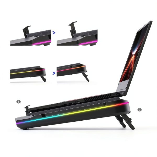 Gaming Laptop Cooling Pad RGB Fan Speed Control-6