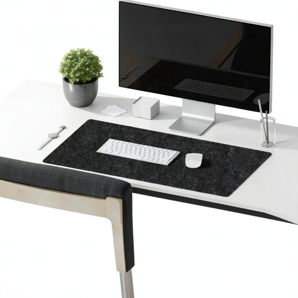 Felt Desk Pad Large Mouse Mat Black Gray Wine Red-5