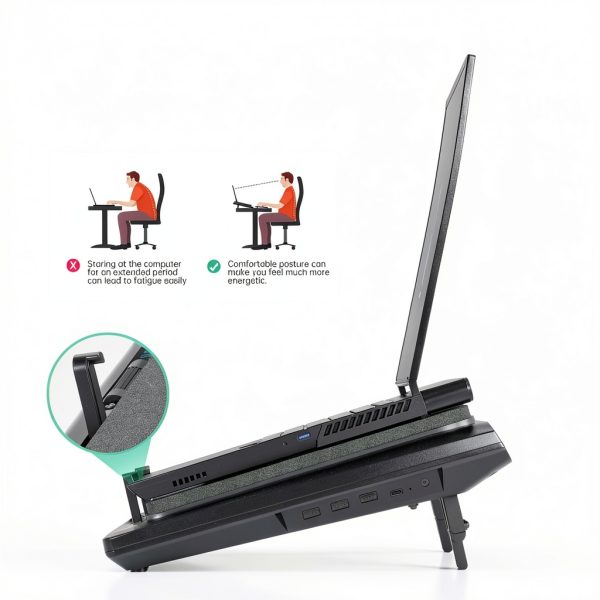 Gaming Laptop Cooler 5.5 Inch Fan Adjustable Stand for-5