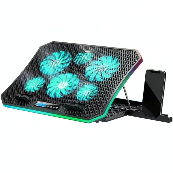 Pavo Laptop Cooling Pad Gaming Six Fans LED Light-0