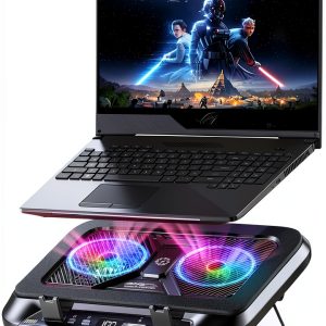 Pavo Laptop Cooling Pad Dual Core Coolers RGB Lighting-0
