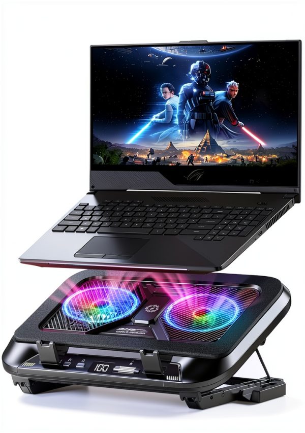 Pavo Laptop Cooling Pad Dual Core Coolers RGB Lighting-0