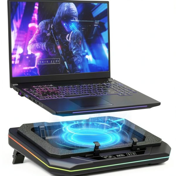 Gaming Laptop Cooling Pad RGB Height Adjustable 19 Inch-0