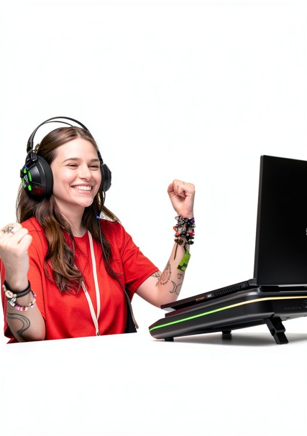 Gaming Laptop Cooling Pad RGB Height Adjustable 19 Inch-6