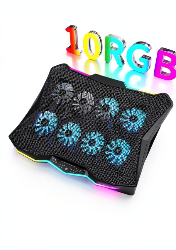 AA3 Gaming Laptop Cooler 8 Fans RGB Lights USB Ports-3