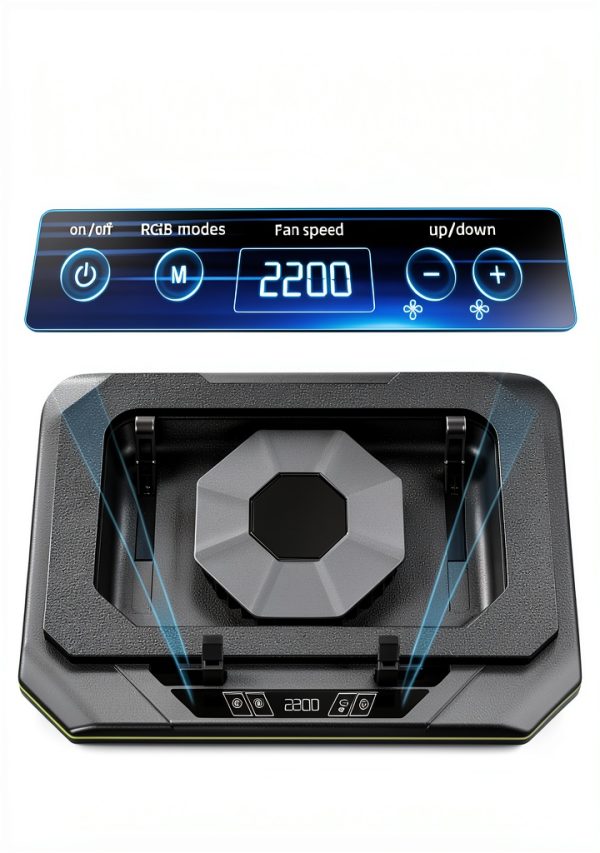 Gaming Laptop Cooling Pad RGB Height Adjustable 19 Inch-1