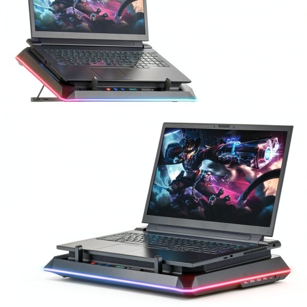 Gaming Laptop Cooling Pad RGB Turbofan Adjustable Stand-3
