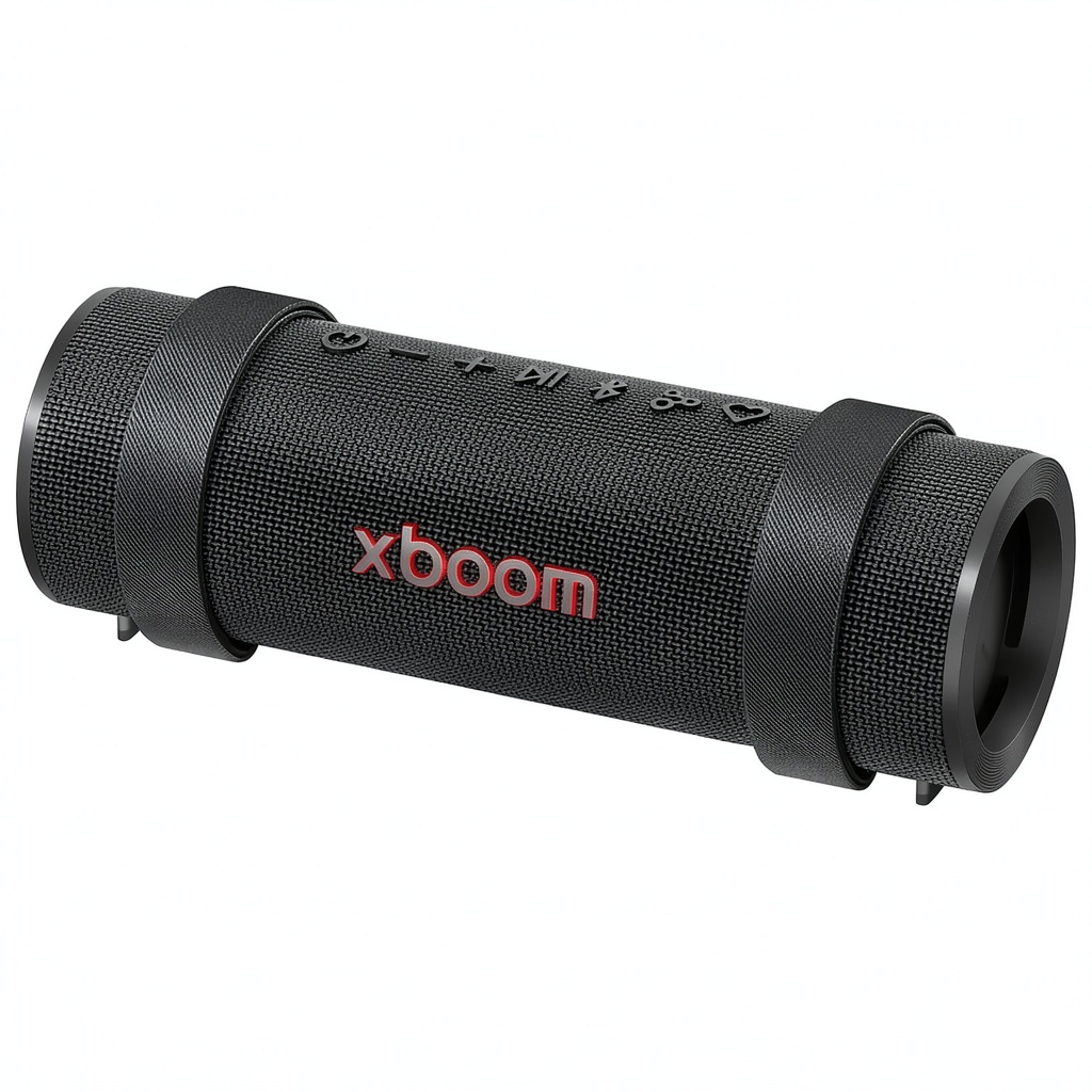 LG Xboom Grab Core Bluetooth Speaker in a home setting