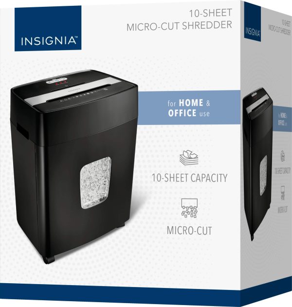 Insignia 10 Sheet Microcut Shredder Secure Document Disposal-4