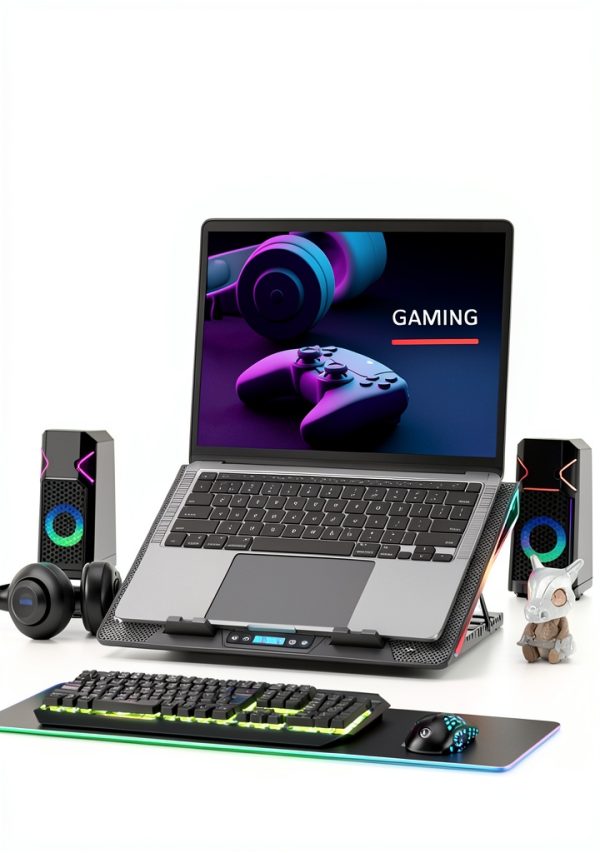 Gaming Laptop Cooling Stand with RGB Fans Purple S035-4