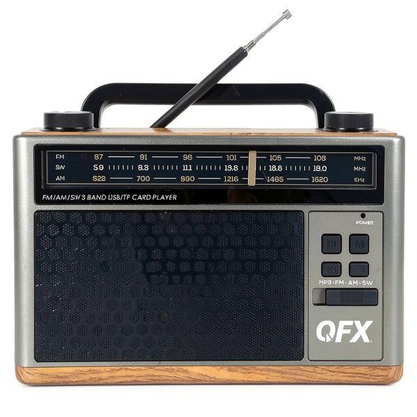 QFX Retro 1937 AM FM Shortwave Radio Bluetooth Flashlight-0