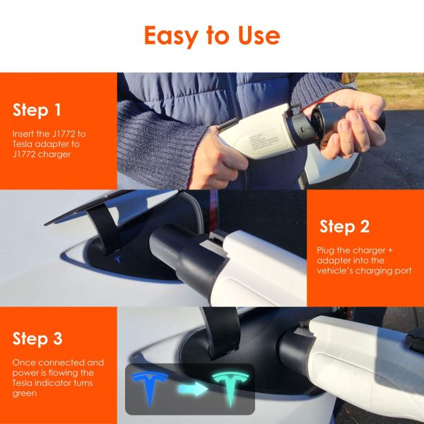 Rexing J1772 to Tesla Adapter Charging All Models Portable-4