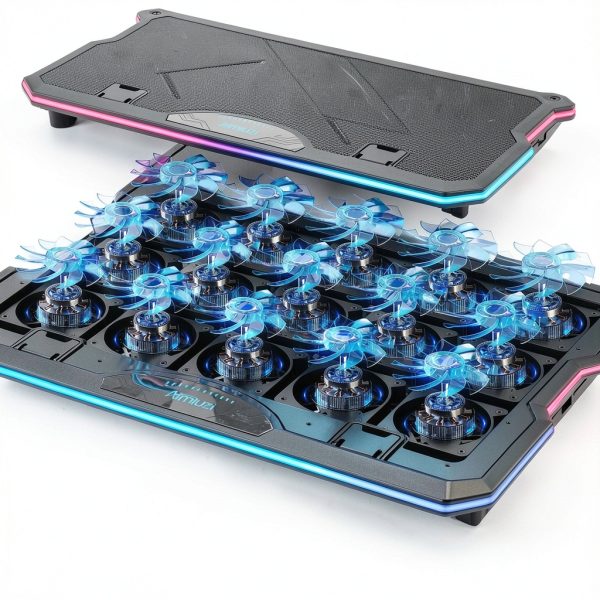 Laptop Cooling Pad 15 Fan Adjustable Height USB Ports-1