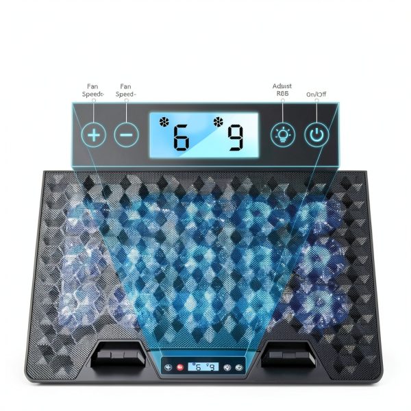 KeiBn Laptop Cooling Pad 15 Fans RGB Gaming Accessory-2