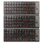 Russian Keyboard Stickers PVC Material Black White Red-0