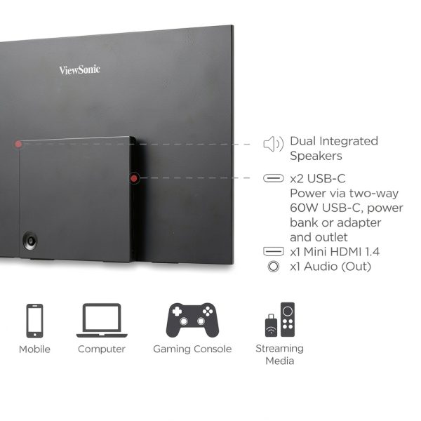 ViewSonic VX1655 4K Portable Monitor Ultraportable USB C-5