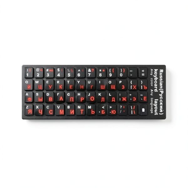 Russian Keyboard Stickers PVC Material Black White Red-2