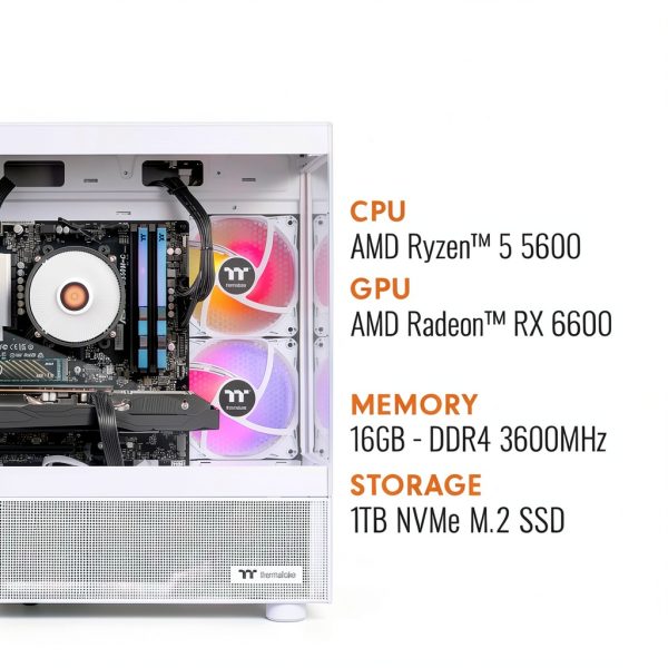 Thermaltake Vista R66 Gaming Desktop AMD Ryzen 5 5600 RX-1