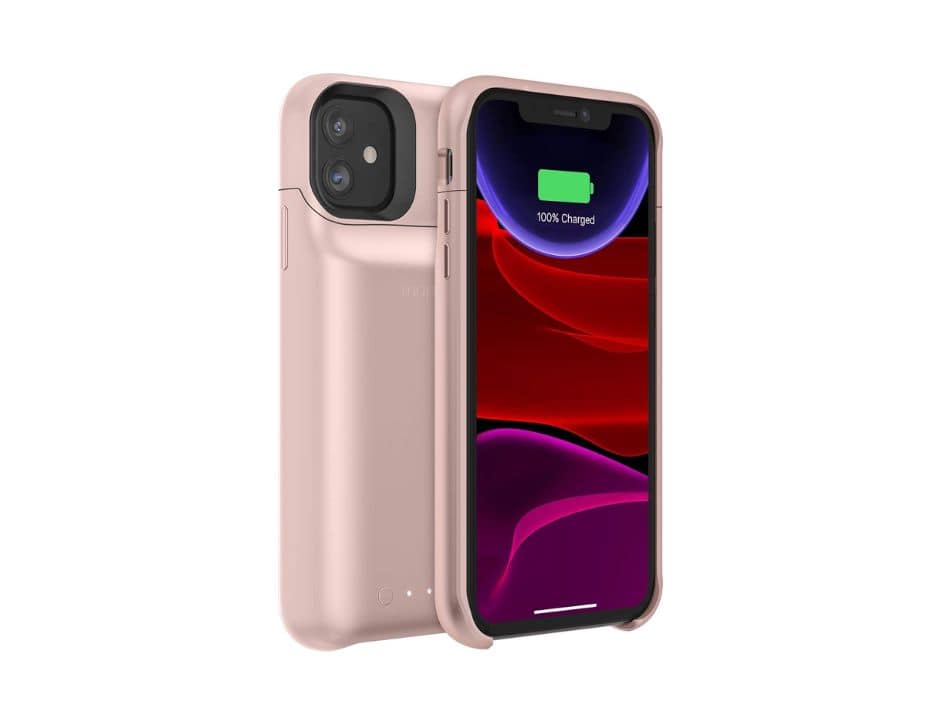 Juice Pack Access battery case connected to a smartphone on a wireless charger