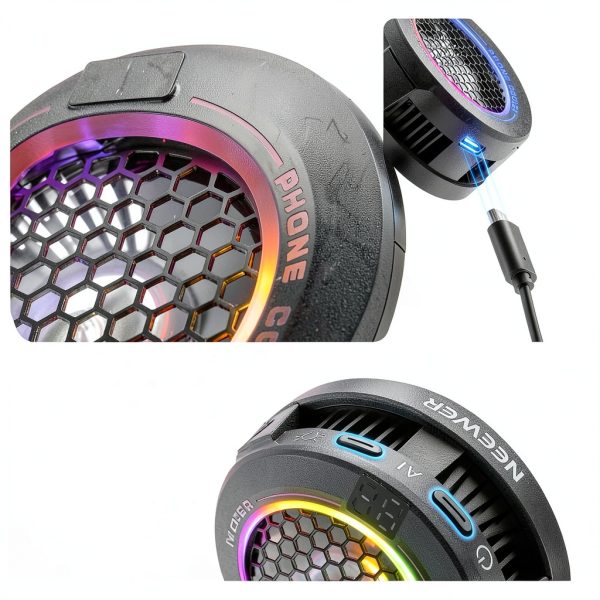 Neewer Magnetic Phone Cooler Low Noise USB Fan RGB Light-4
