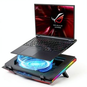 Gaming Laptop Cooling Pad Turbo Fan RGB Lighting Ergonomic-0