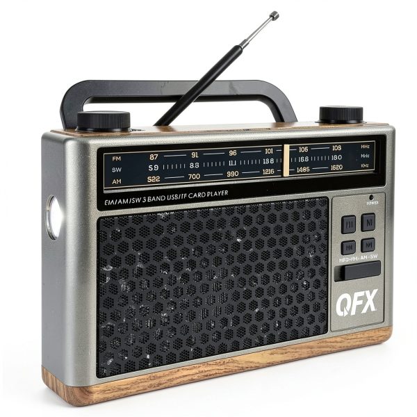 QFX Retro 1937 AM FM Shortwave Radio Bluetooth Flashlight-4