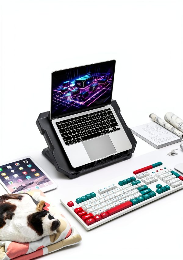 Laptop Cooling Pad with Large Fan and RGB Lighting for-4