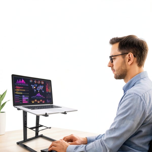 Pyle Laptop Stand Portable Steel Ergonomic Workstation-1