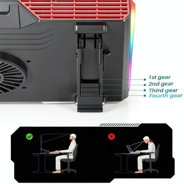 Gaming Laptop Cooling Pad Turbo Fan Speed Control LED-4
