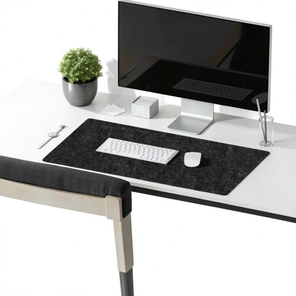 Felt Desk Pad Protector Black Gray Wine Red Home Office-5