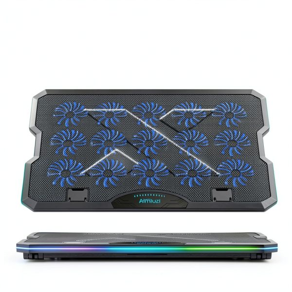 Laptop Cooling Pad 15 Fan Adjustable Height USB Ports-5
